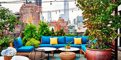 Hôtel Sixty Soho - Espace terrasse "cocooning"
