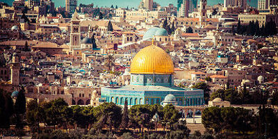 Vue de Jérusalem et du Dome du Rocher (où coupole du Rocher) à Jerusalem - Israël