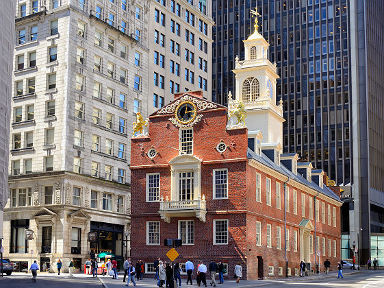 Etats-Unis - Boston - Vue sur la Old State House