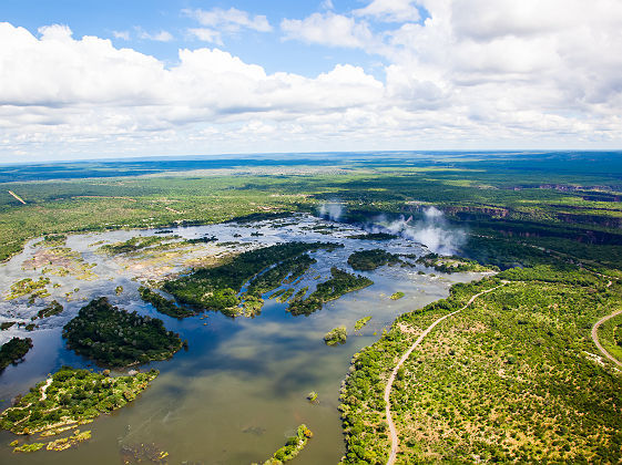 Vue aérienne du Zambèze - Zimbabwe